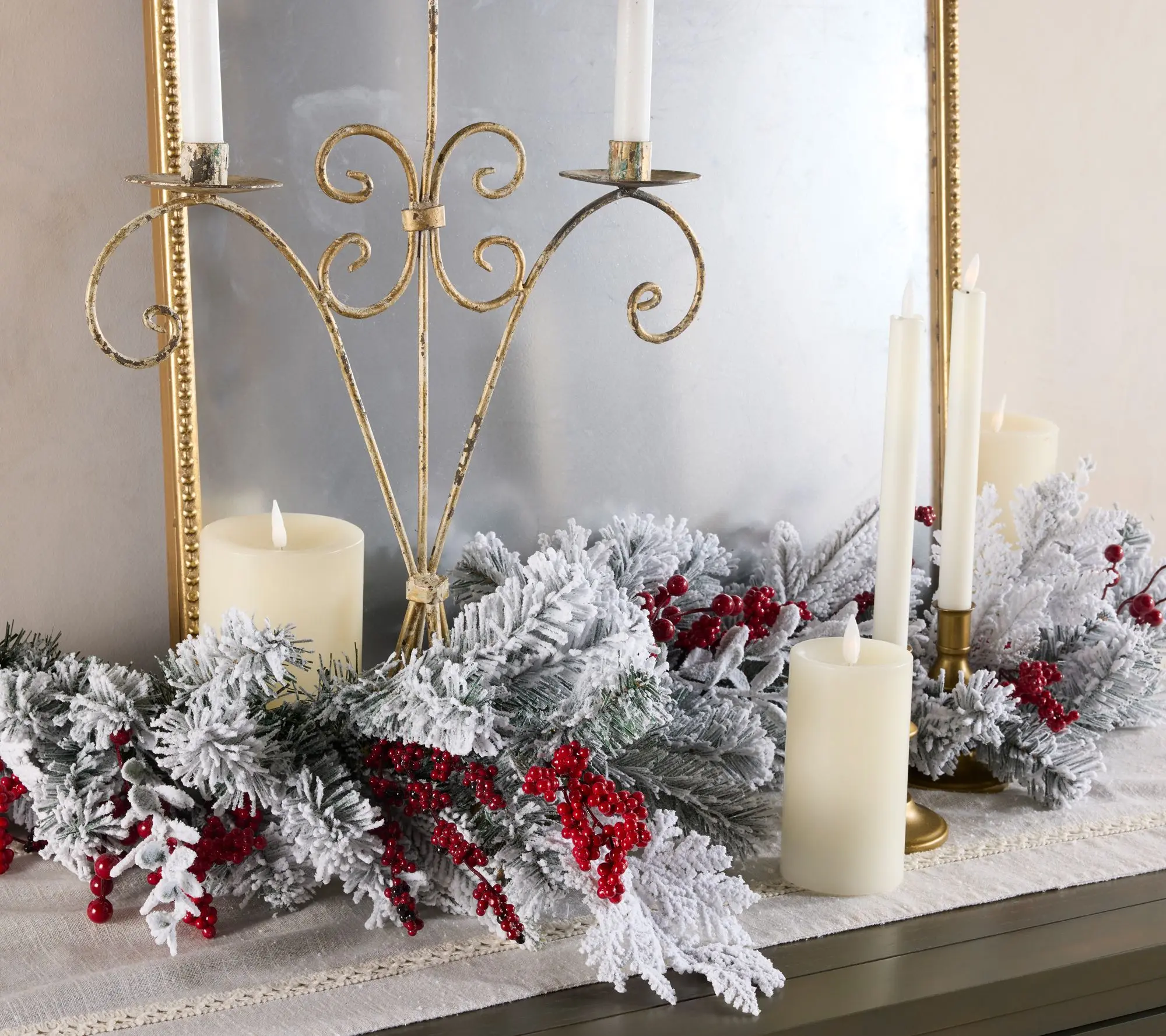 4' Snowy Berry and Greenery Garland by_Valerie