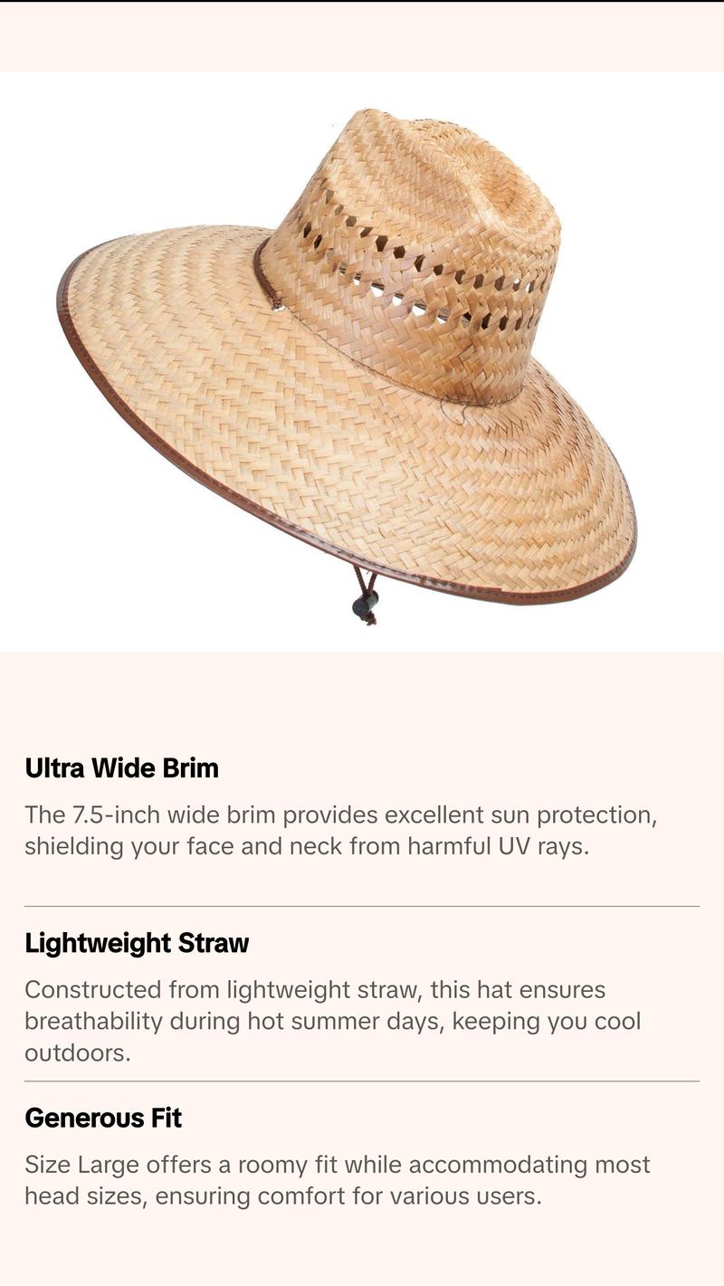 TopHeadwear Ultra Wide Brim Straw Sun Hat