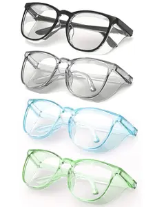 【3pay】Transparent Candy Color Round Safety Glasses, Safety Goggles, Fashionable Protective Eyewear for Lab Outdoor Care, All-Season Comfort Replacement