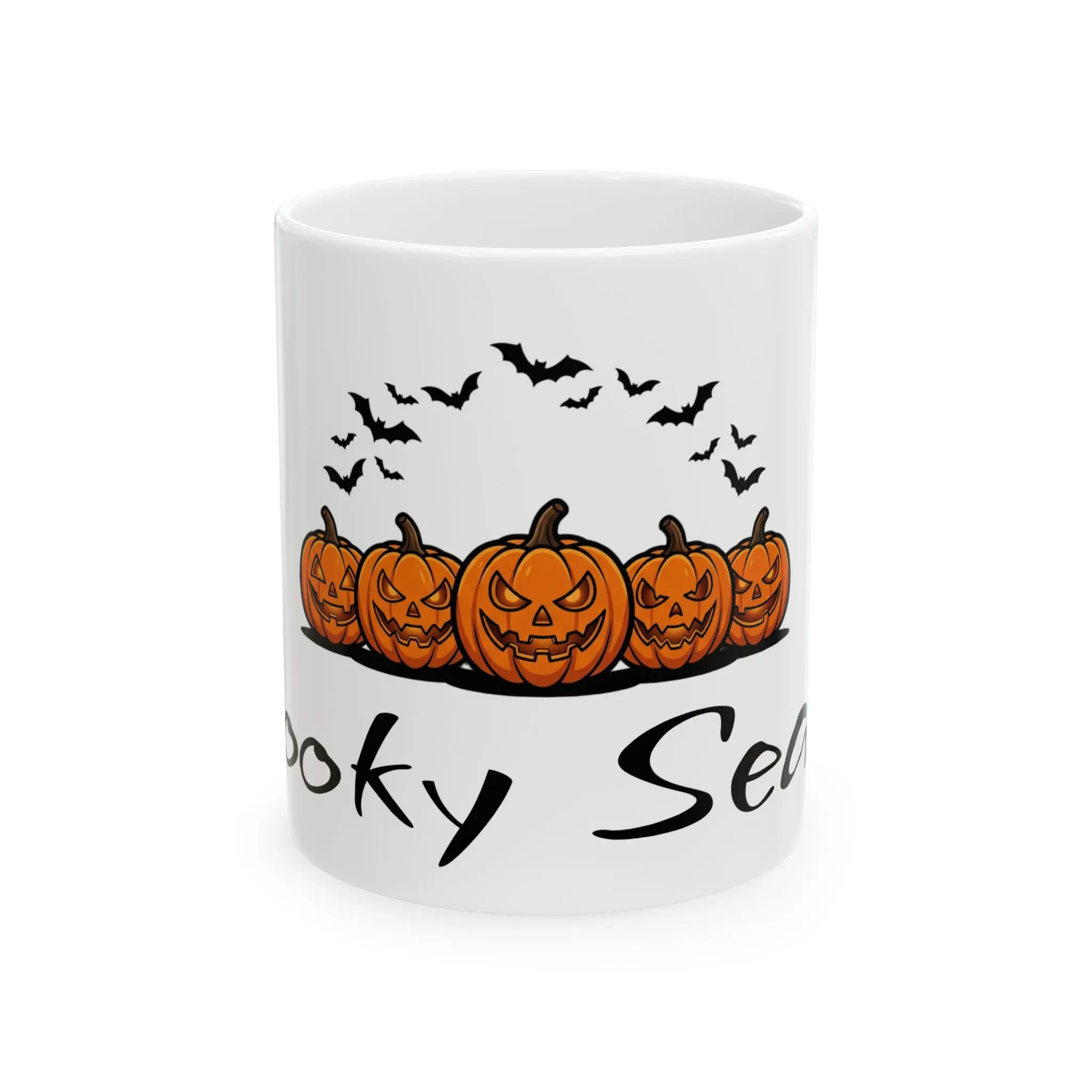 Jack-o'-Lantern Row Pumpkin Design Mug | Halloween Ceramic Mug