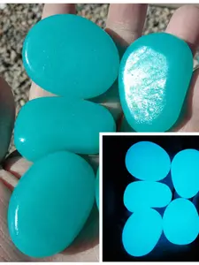 1pcs 4.5cm Glow-In-The-Dark Stone for Garden Patio Fish Tank Aquarium Decoration, Plastic Fluorescent Pebbles, 15g Glowing Ornament
