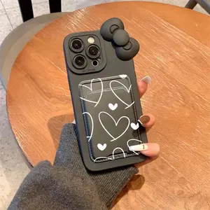 Butterfly & Heart Pattern Phone Case Casing, Decorative Durable Phone Protector Cover with Card Slot, Phone Accessories Compatible with iPhone 11 12 13 14 15 16 Pro Max