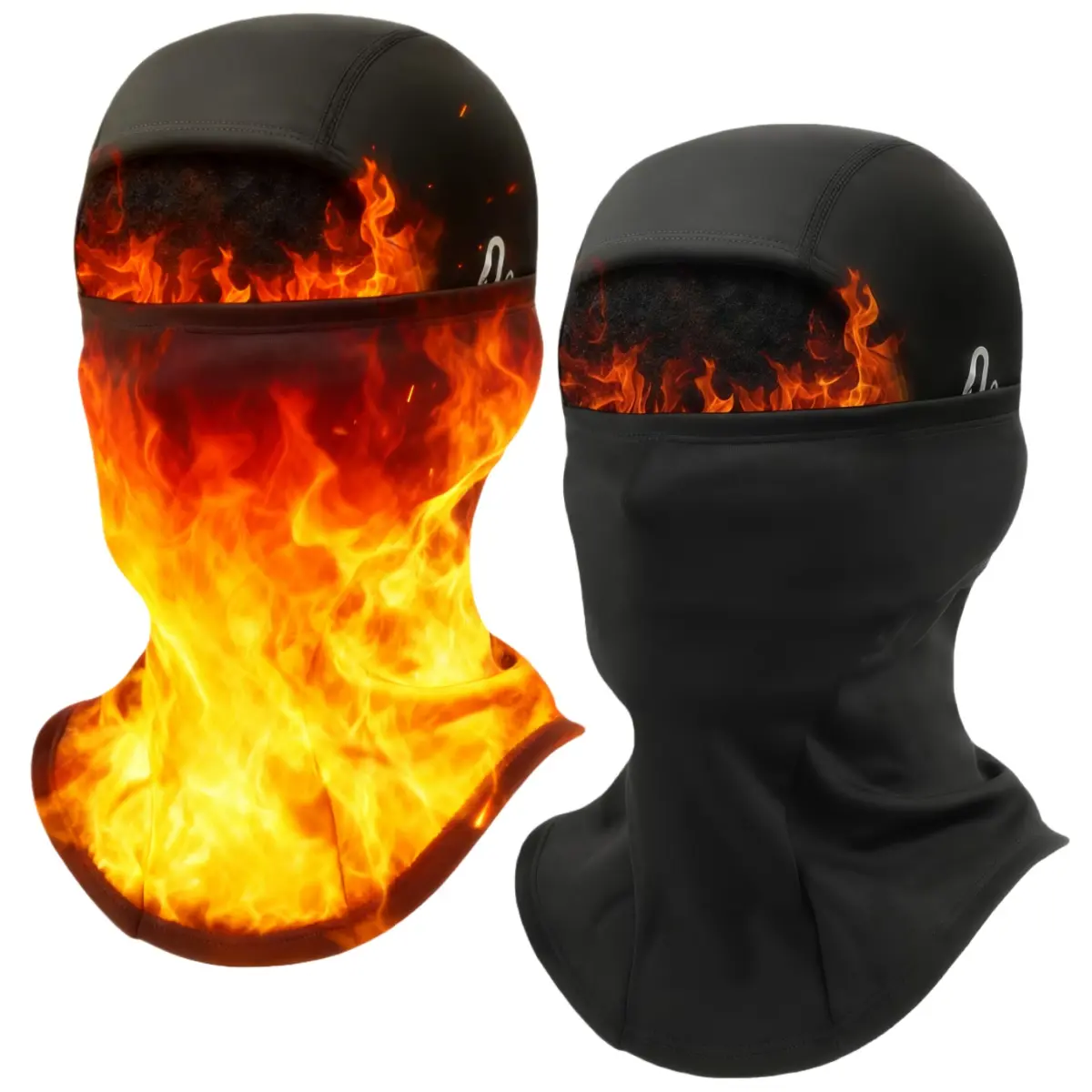 Men's 1-2 Pack Ski Masks with Glasses Hole, 5°F Windproof Thermal Balaclava - Motorcycle Protective Gear, High Stretch Soft Fleece Moto Head & Face Covers, Easy On/Off Neck Warmer for Skiing, Cycling, Ski Mask