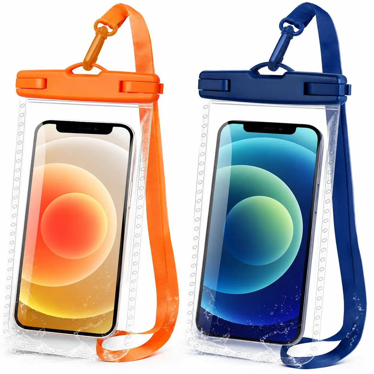 IPX8 Waterproof Phone Pouch - 8.5in, 2 Pack Waterproof Phone Case for iPhone 17 16 15 Pro Max, Galaxy S26 S25 Ultra, Cellphone Dry Bag with Lanyard for Beach Vacation Travel Cruise Essentials