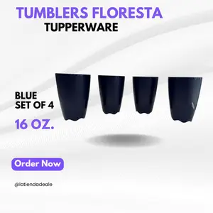 Tumblers floresta 16 oz navy blue set of 4