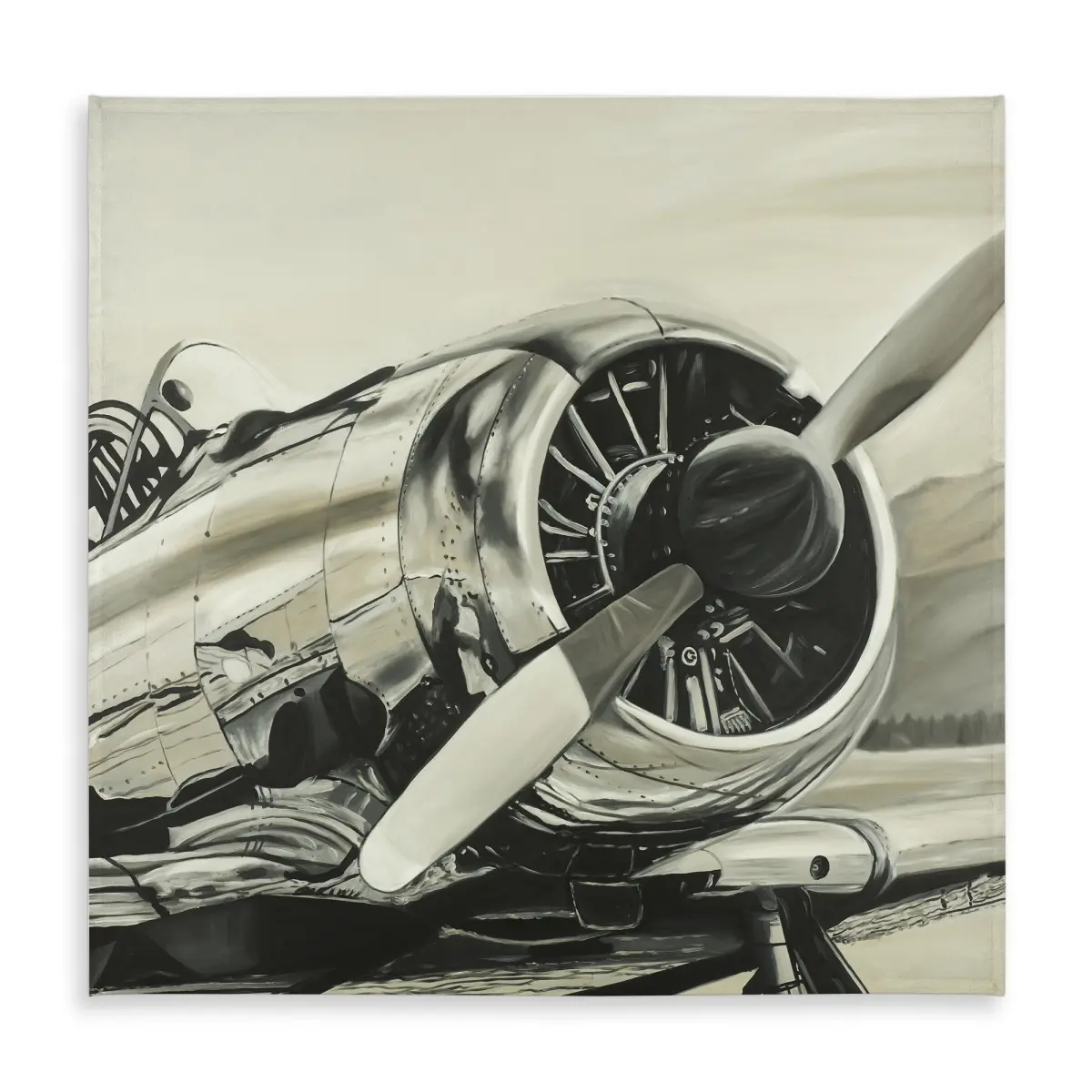 Begin Home Decor C1TC5858E1MK7N 58 x 58 in. Vintage Aircraft Tablecloth - Indoor & Outdoor Home Decor