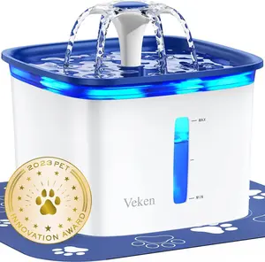 Automatic Pet Water Fountain – 95 oz (2.8 L) Large Capacity Continuous Flow Water Dispenser with Filtration and LED Indicator – for Cats & Small Dogs