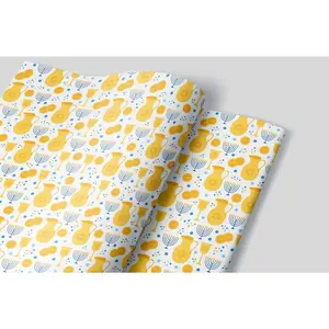 Set of 3 Pre-Cut Flat Wraps with Convenient Guideline Grids for Hanukkah Decor and Gift Wrapping