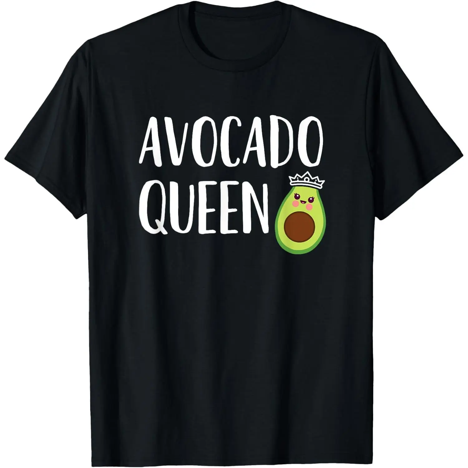 Women's 100% Cotton Short-Sleeve Round Neck Casual Everyday Graphic Avocado Queen T-Shirt - Avocado Themed Gift for Women