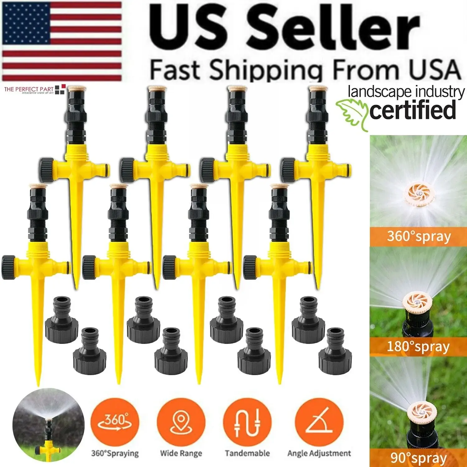Adjustable 360° Rotating Lawn Sprinkler – Adjustable Auto Irrigation System for Garden & Yard | Water-Saving, ABS Durable Build | 90°–180°–360° Spray  Does not apply Adjustable 360-Degree Lawn Sprinkler