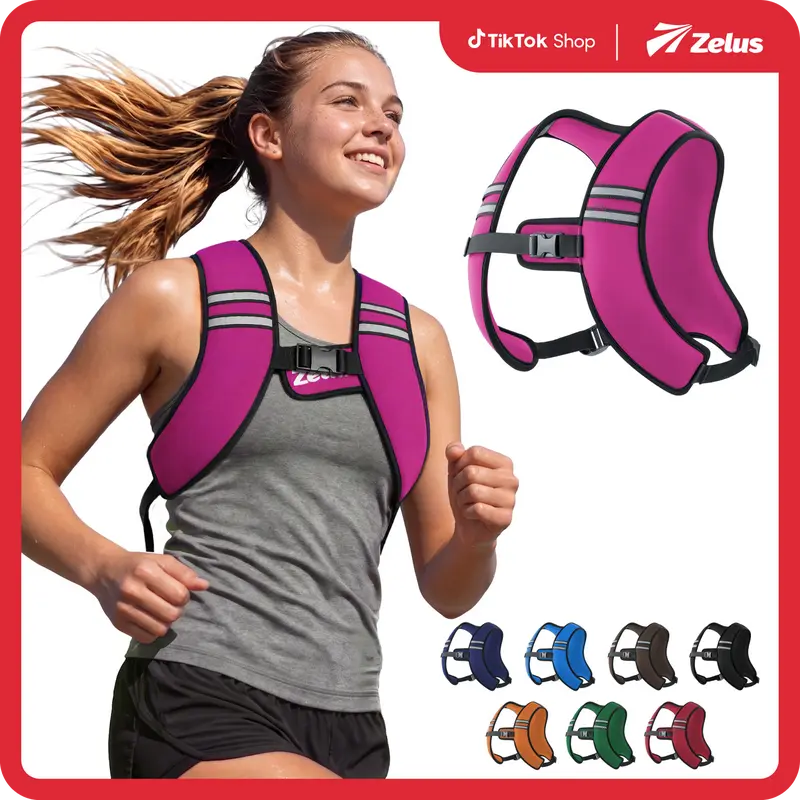 ZELUS Z-Fit Slim Walking Weighted Vests - 5/10/15lb,Washable Soft Iron Material with Reflective Stripes & Adjustable Straps for Men/Women: Motivational Walking,WeightTraining,Rucking|Fitness Challenge,Outdoorfun|#TikTokShopFallDealsForYou