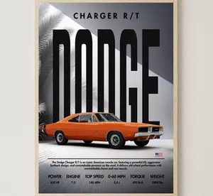Dodge Charger R T - Art Print Home Decor - Super Car Poster - Gift For Him - POSTER NO FRAME