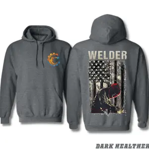 American Welder Hoodie – Welding Helmet Graphic Sweatshirt, Welder Gift for Him, Heavy-Duty Work Hoodie for Metal Fabricators, Unisex Outdoor Gear
