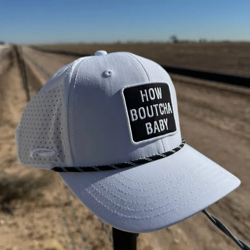 How Boutcha Baby White Snapback Hat with Black & White Patch Design and Adjustable Strap for Men and Women