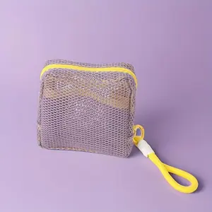 1 pc small mesh cosmetic bag portable mesh storage bag travel cosmetic storage household cosmetic bag mini portable Makeup Organizer Pouch