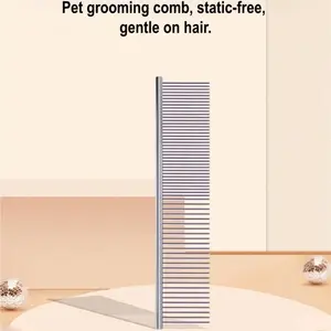 1pc Pet Hair Remover Comb, Stainless Steel Pet Grooming Brush, Gentle Removal of Loose Knots, Durable Cleaning Beauty Comb
