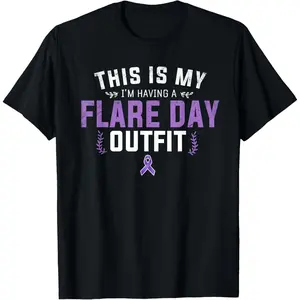 Cotton Graphic Tees Streetwear Gifts  Fibro Awareness & Fibromyalgia Spoonie This is My Flare Day T-Shirt