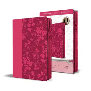 Biblia Reina Valera 1960 letra grande - Símil piel fucsia, cremallera, índice, manul / Spanish Bible RVR 1960. Handy Size, Large Print, Leathersoft