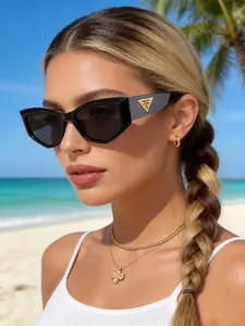 Women's Polygonal Geometric Sunglasses, Casual Versatile Design, Elegant and Stylish, Perfect for Daily Wear