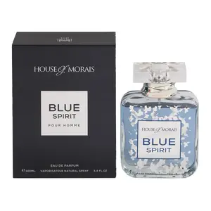 House of Morais Blue Spirit Pour Homme Eau de Parfum 100ml - Light Scented Perfume with Citrus Woody Warm Spicy Aromatic Amber Fresh Smoky Balsamic Green Musky Fragrance Regular Edition