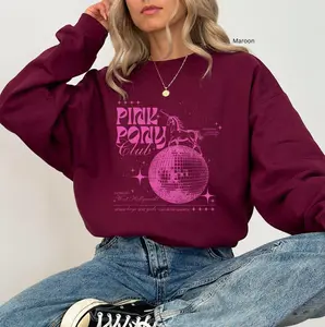 Pink Pony Club Unisex Sweatshirt Graphic CrewneckTrendy Shirt Pink Party Crewneck Music Inspired Shirt Y2k Trendy Sweatshirt Queer Pride