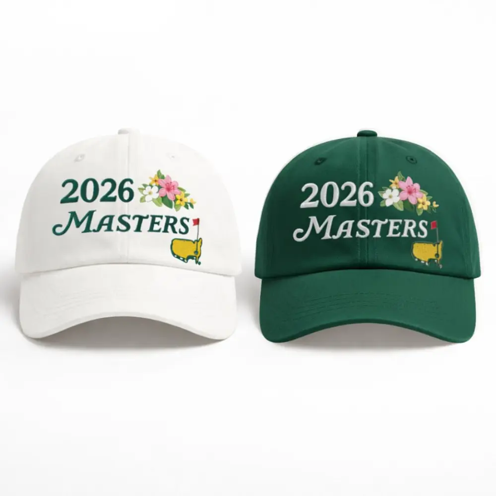 2026 Masters Golf Hat Embroidered Cap, Augusta Style Golf Cap, Vintage Golf Tournament Hat, Adjustable Dad Cap Green White