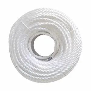 3/8 50ft 3-Strand Twisted White Nylon Rope Durable and Versatile for Various Applications Multipurpose, Lightweight, Weather-Resistant Cord for Outdoor/Indoor Use and DIY Projects