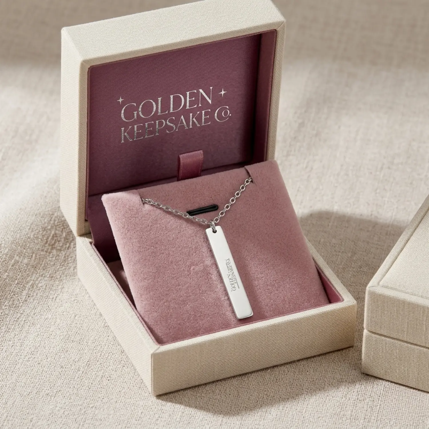 Engravable Vertical Bar Necklace – Personalized Name or Date Pendant Gift