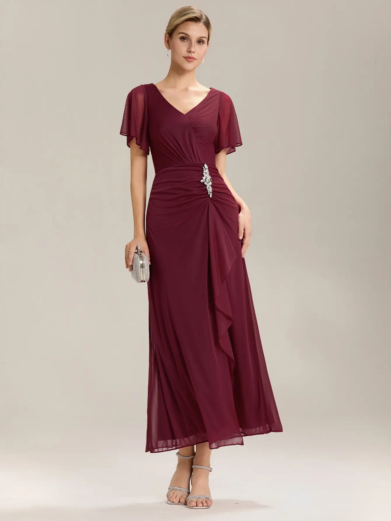 Ever-Pretty dress holiday dress, Flowy Maxi Dress , V - Neck, Flutter Sleeves & Draped Skirt , Formal dress,Evening dress,party dress 02323 - TikTok Shop Ever-Pretty dress holiday dress, Flowy Maxi Dress , V - Neck, Flutter Sleeves & Draped Skirt , Formal dress,Evening dress,party dress 02323 - TikTok Shop