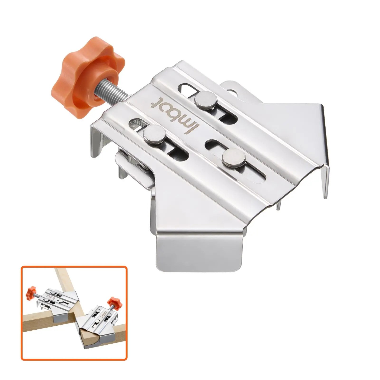Imbot Right Angle Clamp Adjustable Clamping Thickness for Woodworking - Rust-Resistant Clamps | Flexible Fixing | Time-Saving Precision Alignment Tools for DIY & Carpentry