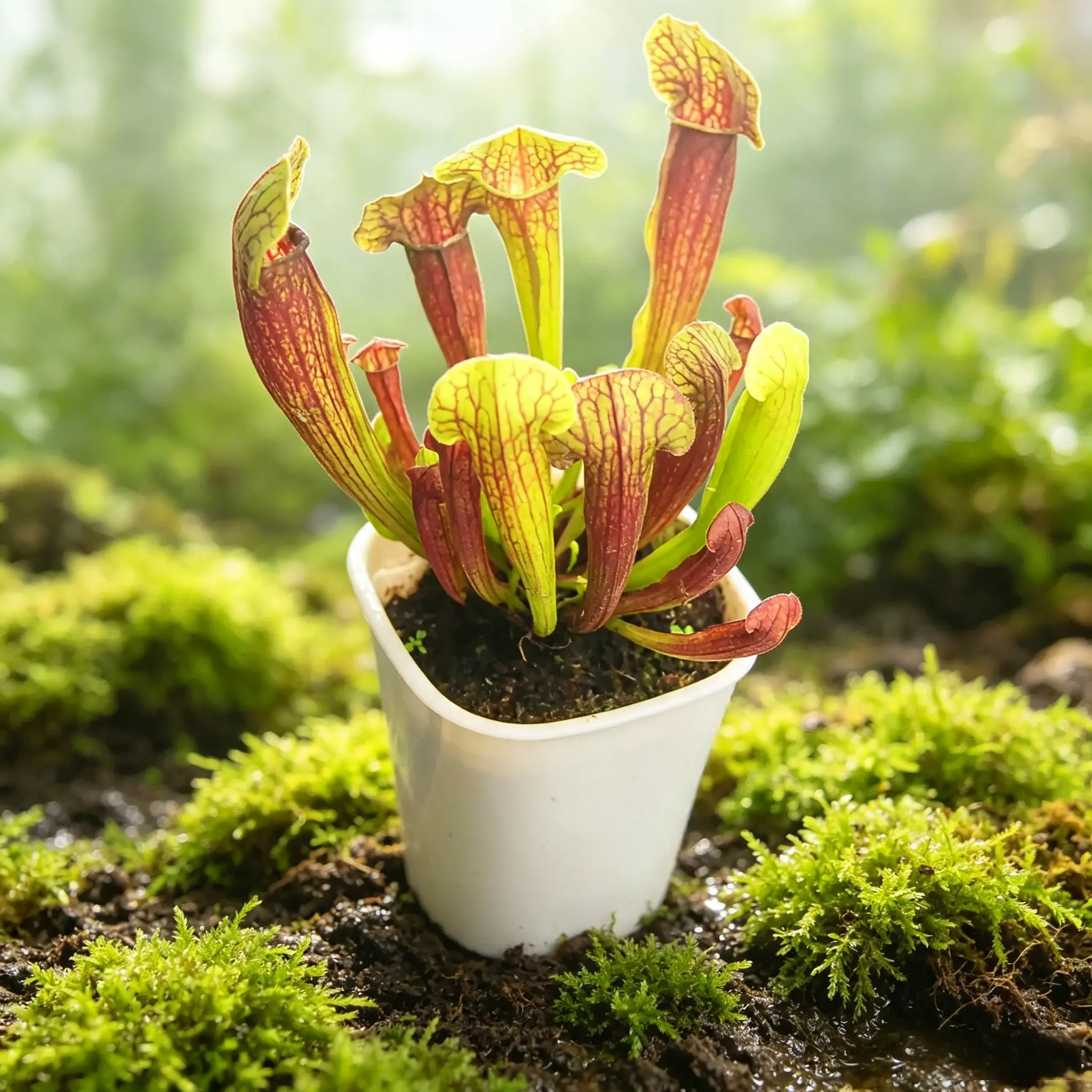 Purple Pitcher Live Plant Sarracenia Purpurea, Carnivorous Plant for Indoor Outdoor Garden Decoration
