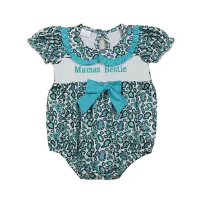Newborn Baby Clothes – Mama's Bestie Summer Bubble Bodysuit | Western Style Onesie turquoise Clothing