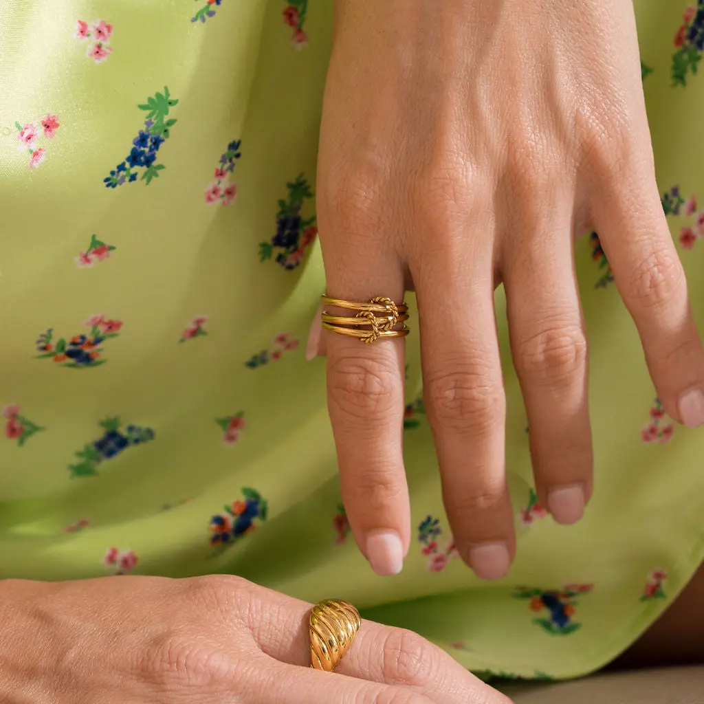 Waterproof Gold Triple Stacked Ring Waterproof Gold Triple Stacked Ring