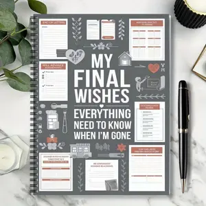 This handbook of dying planning-a manual for final arrangement of synthetic gemstones-arranges notebooks, Planner notebook, mixes colors of paper, no electricity, no feather design, and is suitable for will preparation, dying wishes and fun