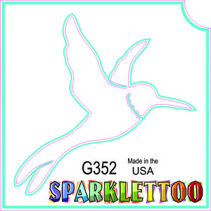 Ruby Red Paint G352-2 1.5 x 2.3 x 2.3 in. 2-Ply Hummingbird 2 Design Glitter Tattoo - Pack of 100