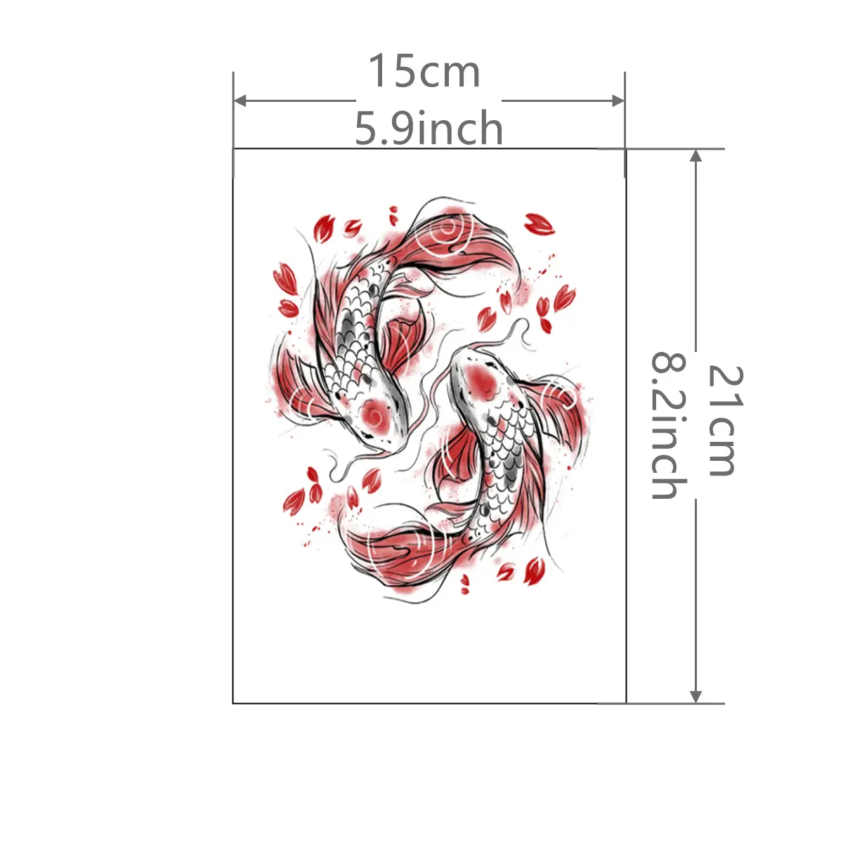 One Koi Tattoo Sticker, Waterproof and Durable Temporary Tattoo