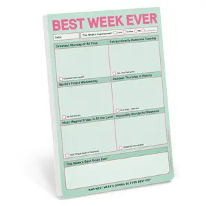 6-Count Knock Knock Best Week Ever Pads, Weekly Planner Pads & To Do List Notepads, 6 x 9-inches (Pastel Edition)