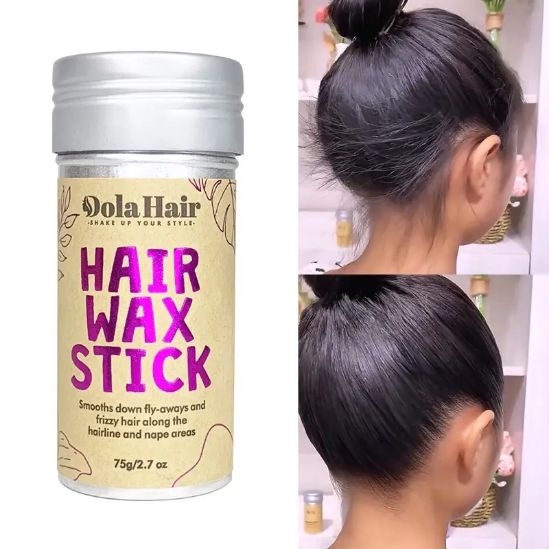 Dolahair Wax Stick for Flyaways Control & Hair Styling Slick Back Hairstyle Smoothing Hair Wax Stick Heatless Tool for Kids and Women Haircare Gel