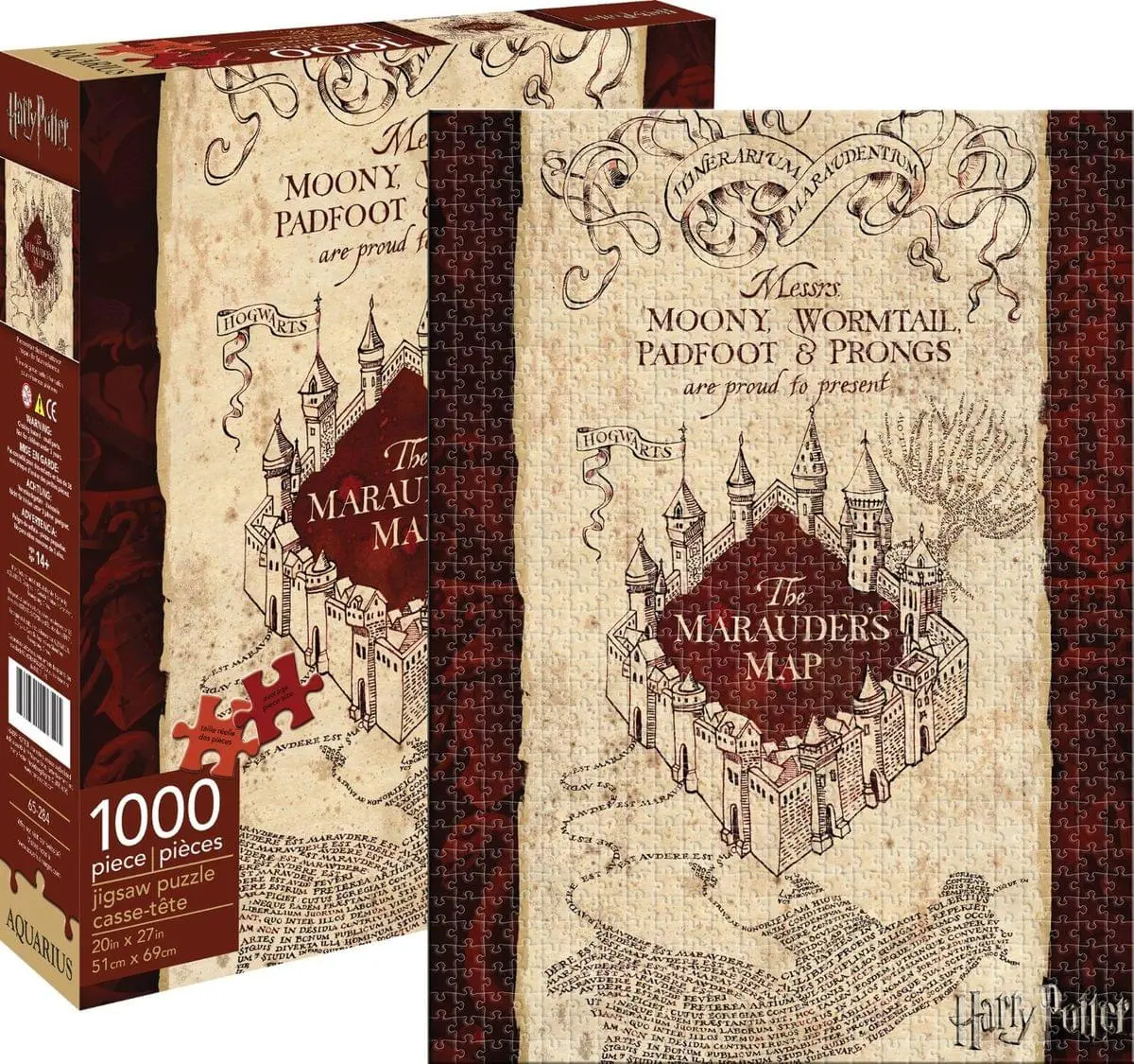 Harry Potter Marauders Map 1000-Piece Jigsaw Puzzle Harry Potter Marauders Map 1000-Piece Jigsaw Puzzle