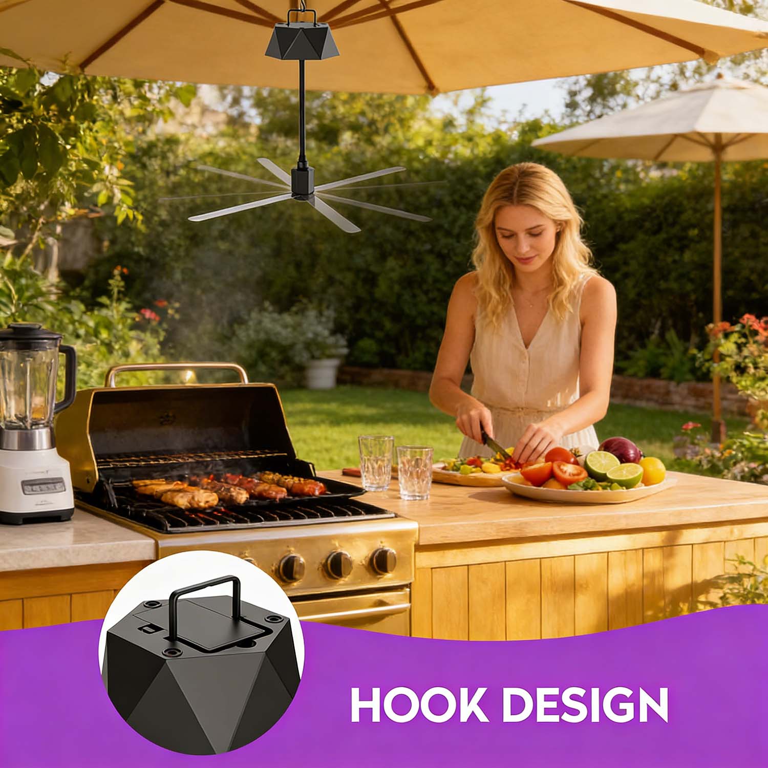 Fly Repellent Fans for Tables, Outdoor & Indoor Fly Deterrent Fans with Holographic Blades, Keep Flies Away for Picnic, Party, Restaurant, Kitchen, BBQ & Dining Tables