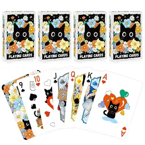 Black Cat Playing Cards | 1 Deck/2 Decks/4 Decks of Standard Paper Playing Cards | High-quality Playing Cards for Adult Games, Gifts for Festivals, Holidays, Card Games, Family Game Nights, Table Magic, Party Supplies