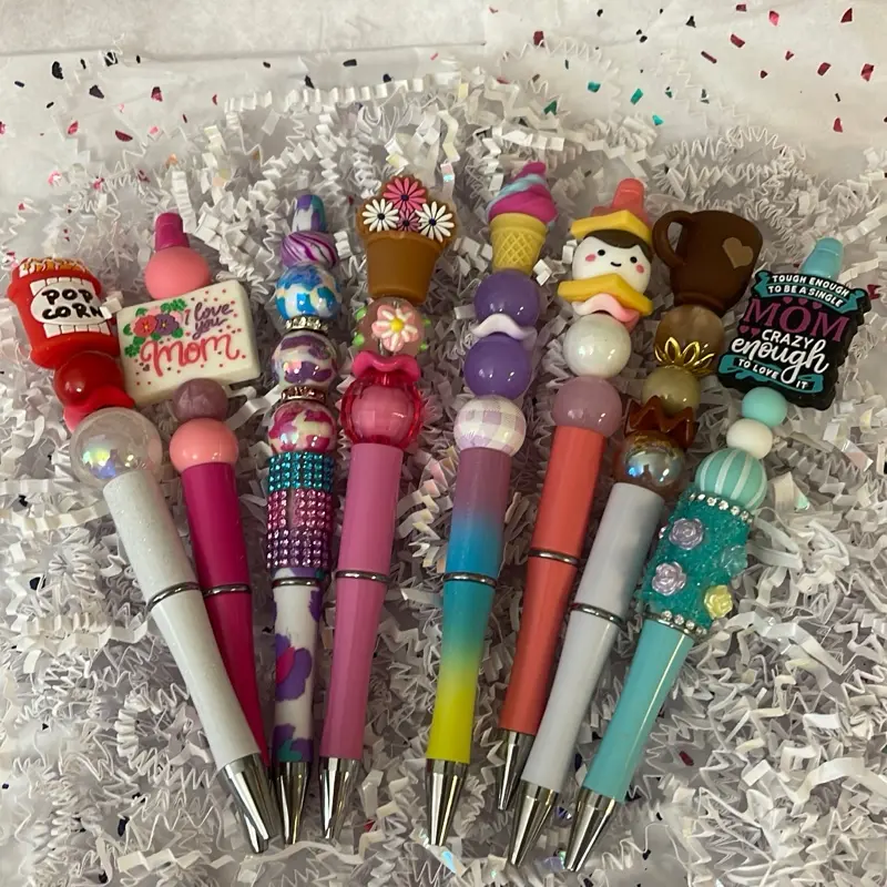 Live claim sales $7 Beaded colorful pens.