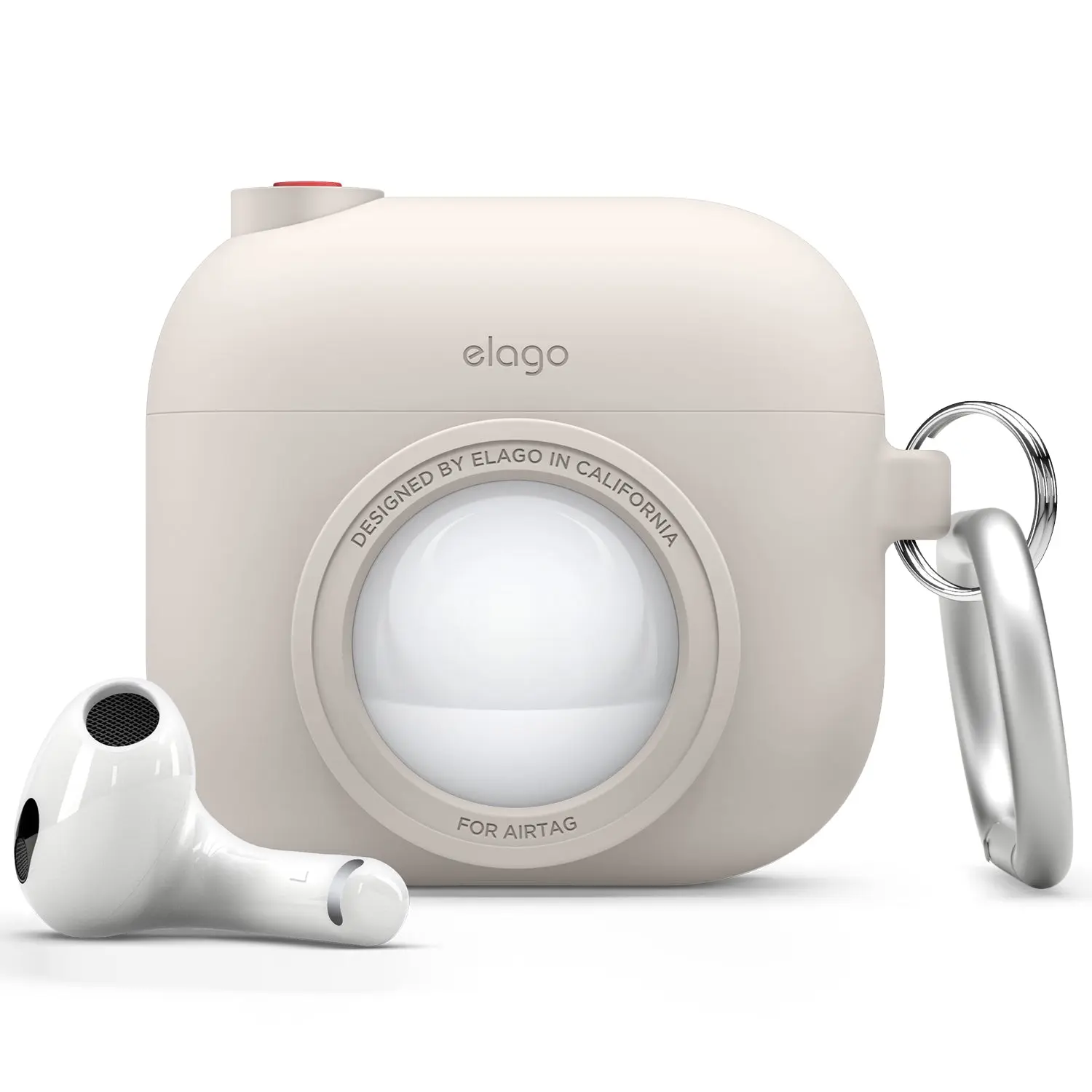 Snapshot Case for AirPods 3 & AirTag - Retro Camera Design, Durable Silicone Protective Cover Accessory [4 Colors]