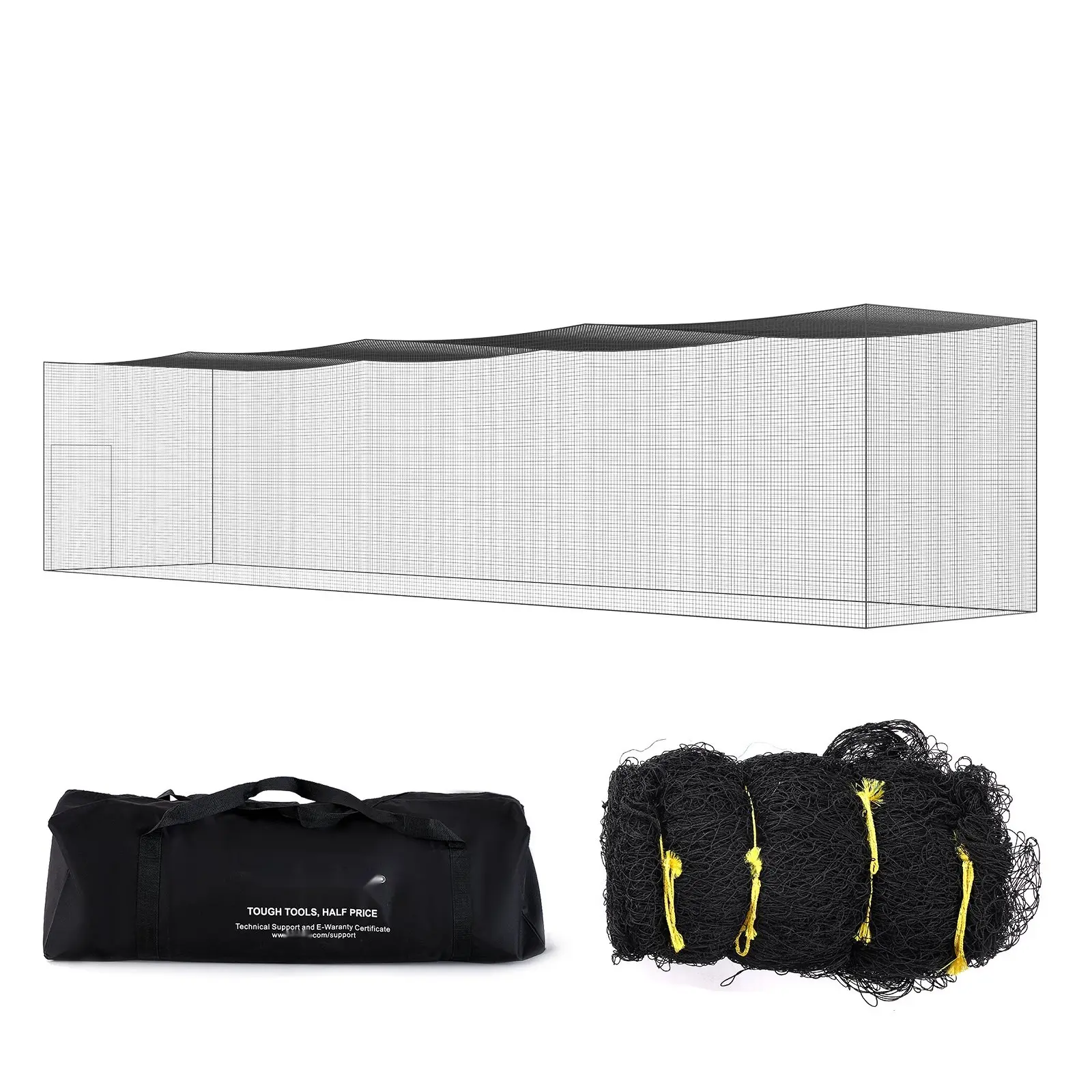 Baseball Batting Netting for Softball Hitting Training, Portable Pitching Cage Net with Door and Carry Bag, Heavy Duty Enclosed PE Netting, 55Ft Net Only, Indoor Outdoor Practice Cage