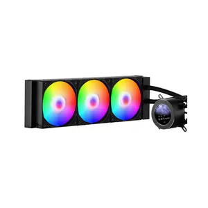 Summervibes VEVOR CPU Liquid Cooler, AIO CPU Water Cooler - 3x 120mm PWN Fans Pump, Customizable Black PC Liquid Cooler with 2.1'' LCD Display ARGB light, for Intel 115X/1366/2011/1700/1200, AMD AM4/AM5