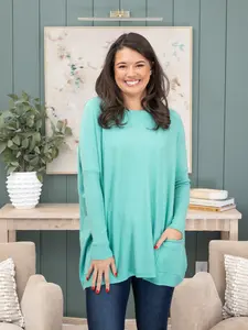 Tea N Rose Perfect Knit Oversized 2 Pocket Sweater | S/M - L/XL