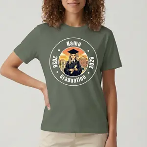 Carpesun Custom Name 2026 Graduation Shirt, Vintage Campus Personalized Tee, Perfect for Graduation Ceremonies & Keepsakes, for 2026 Graduates, Fast US Shipping
