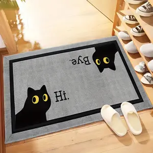 Cat Pattern Welcome Door Mat, Non-slip Floor Mat, Decorative Carpet for Home Living Room Bedroom Kitchen, Home Decor, Animal Printed Rug, Home Decorative Rugs
