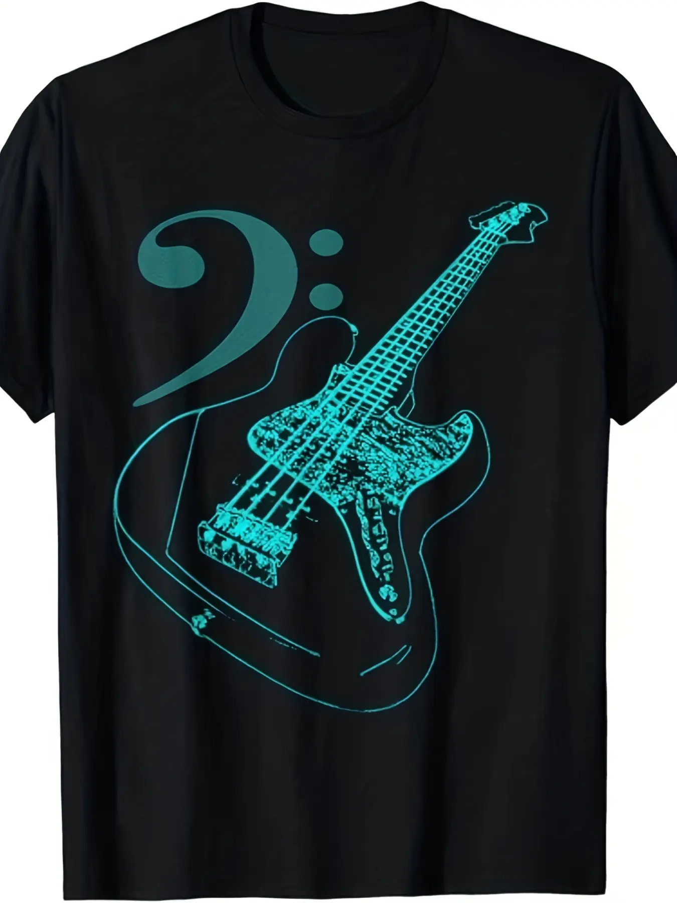 Men'S Bass Clef Neon Glow-in-the-Dark T-Shirt for
