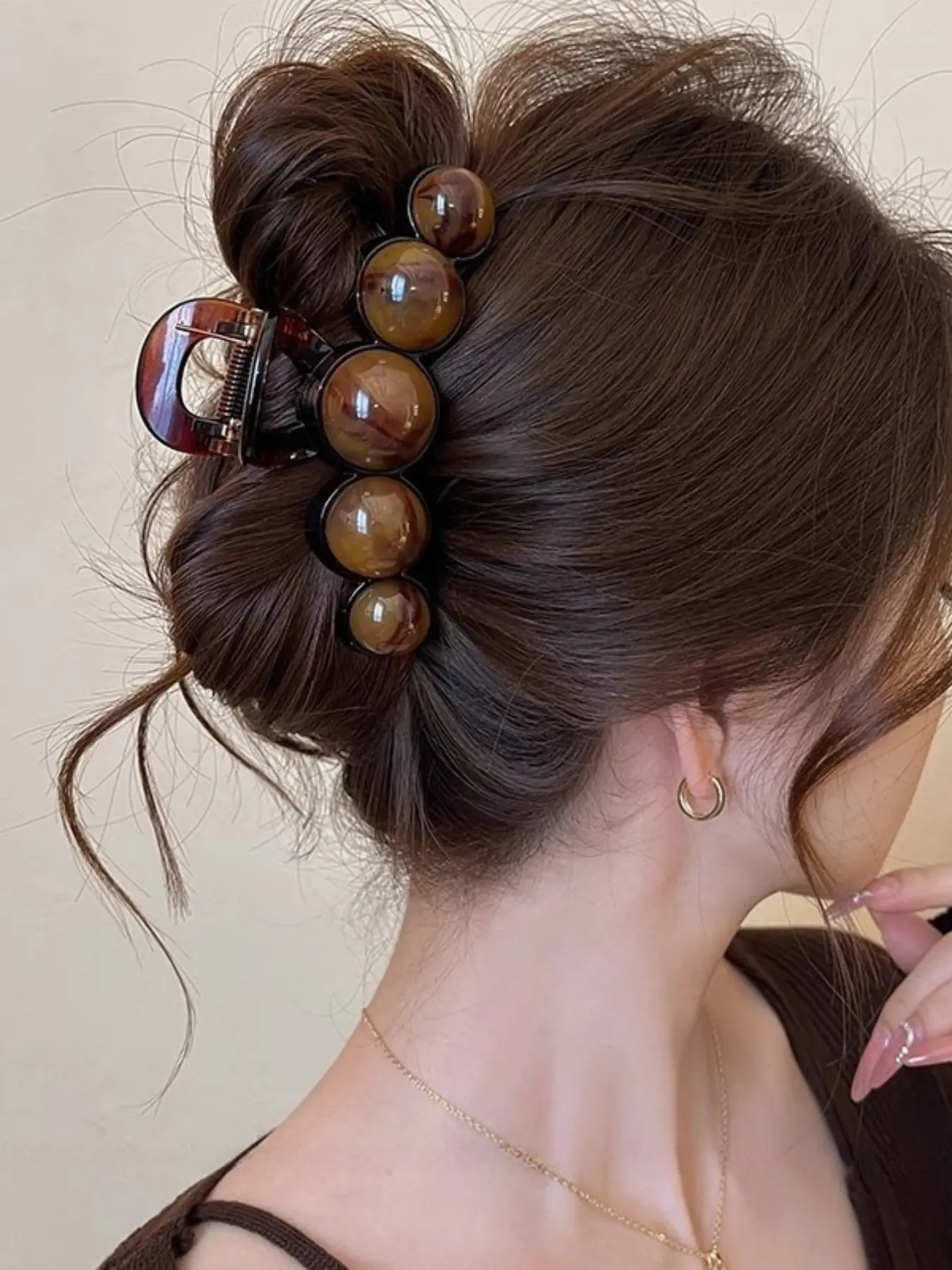 Elegant Minimalist Large Pearl Hair Clip, Casual Geometric Style, Perfect for Party, Travel, Wedding, Daily Wear, All Seasons
